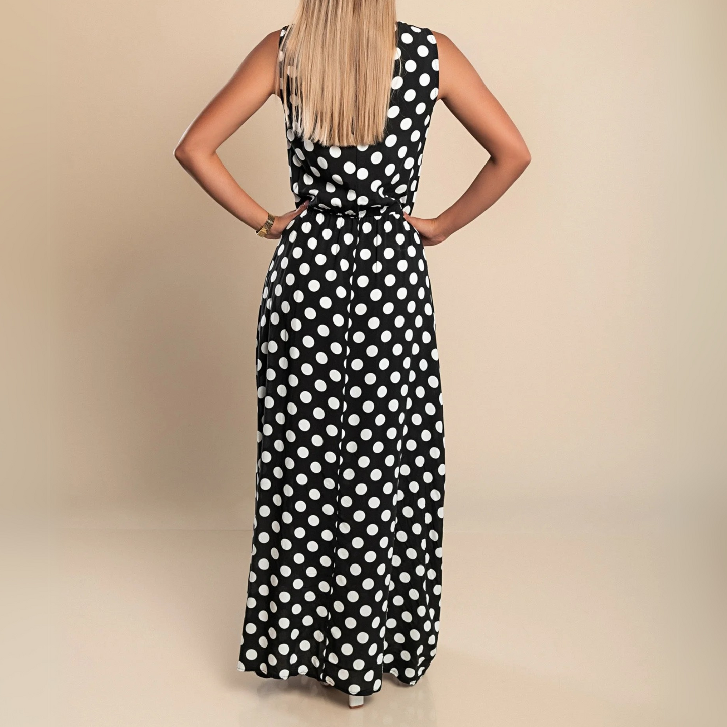 Stylish Spotted Long Maxi Dress