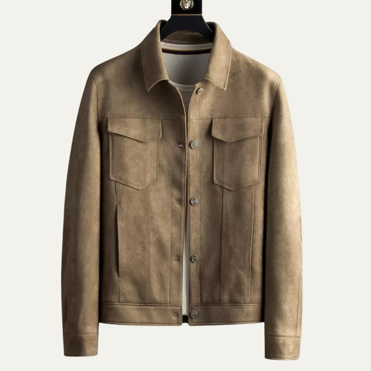 Vintage Suede Mens Classic Button Down Jacket