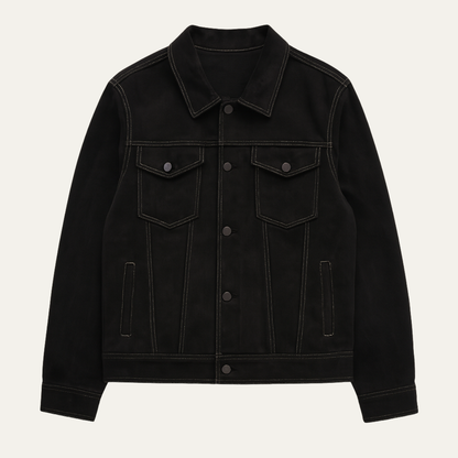 Vintage Suede Mens Classic Button Down Jacket - Nocini