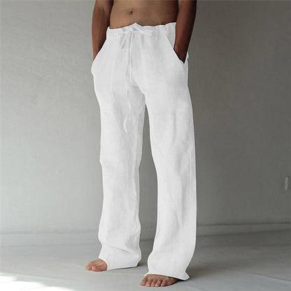 Relaxed Fit Linen Trousers for Men - Nocini