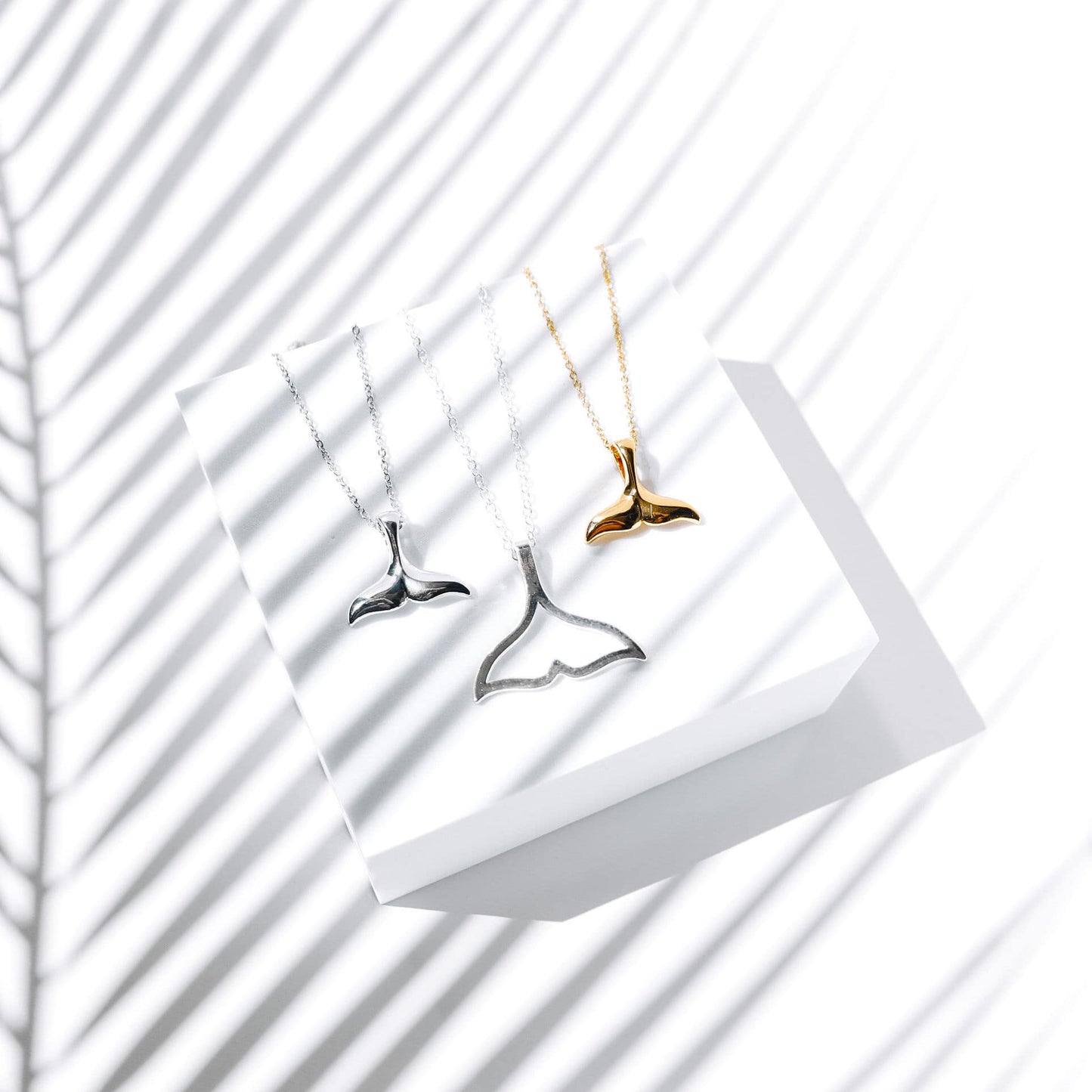 Whale Tail Necklace - Elara-Silver-Nora Luxe