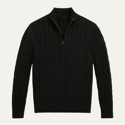 Men's Soft Knit Cable Crew Neck Sweater - Nocini