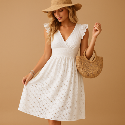 Chic Ruffled Midi Sundress for Women - Nocini