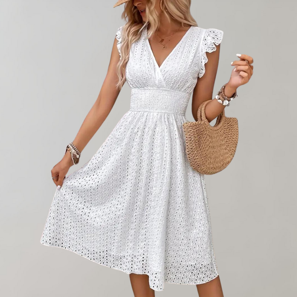 Chic Summer Ruffle Sleeve Dress for Women - Pexav