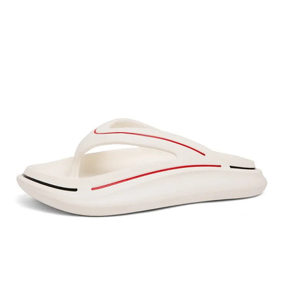 White ultra-light unisex summer slippers with memory foam sole – Jureo-7-Nora Luxe