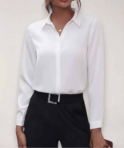 Classic Fit Women's Long Sleeve Button Down Shirt - Nocini