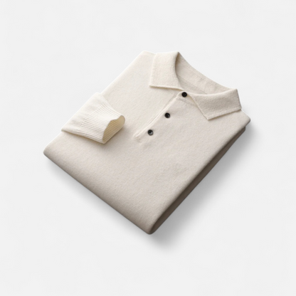 Men's Simple Long Sleeve Polo Shirt