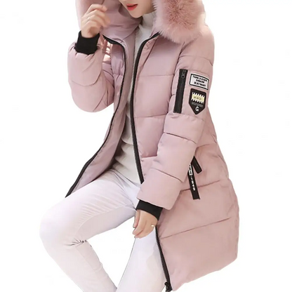 Women's Lightweight Parka Jacket with Faux Fur Hood