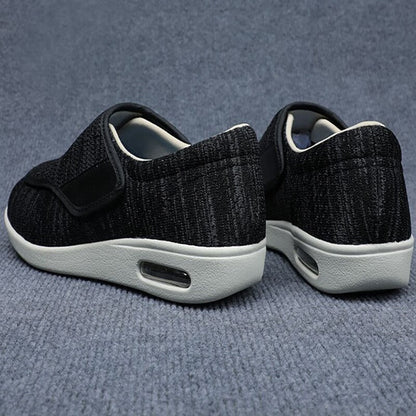 Wide Diabetic Shoes - ComfortEase-Gray-6-Nora Luxe