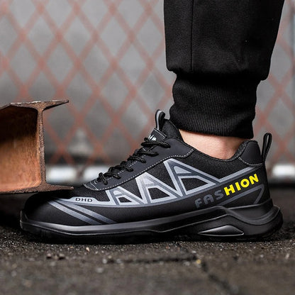 Wide Men's Safety Shoes - MaxGuard S3-Black Gray-5.5-Nora Luxe