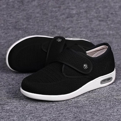 Wide Orthopedic Diabetic Women's Shoes - ComfortPlus-Black-3.5-Nora Luxe
