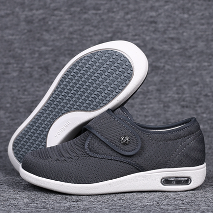 Wide Orthopedic Diabetic Women's Shoes - ComfortPlus-Gray-3.5-Nora Luxe