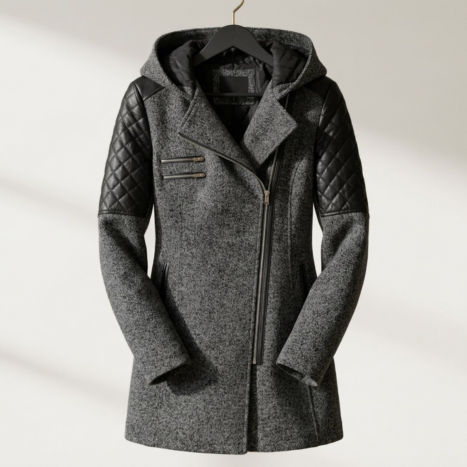 Image of Winnie | Women's Hooded Asymmetrical Zip Front Coat