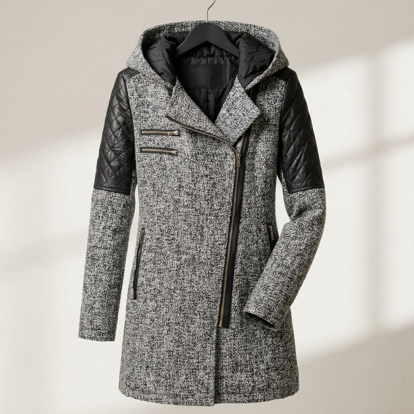 Image of Winnie | Women's Hooded Asymmetrical Zip Front Coat