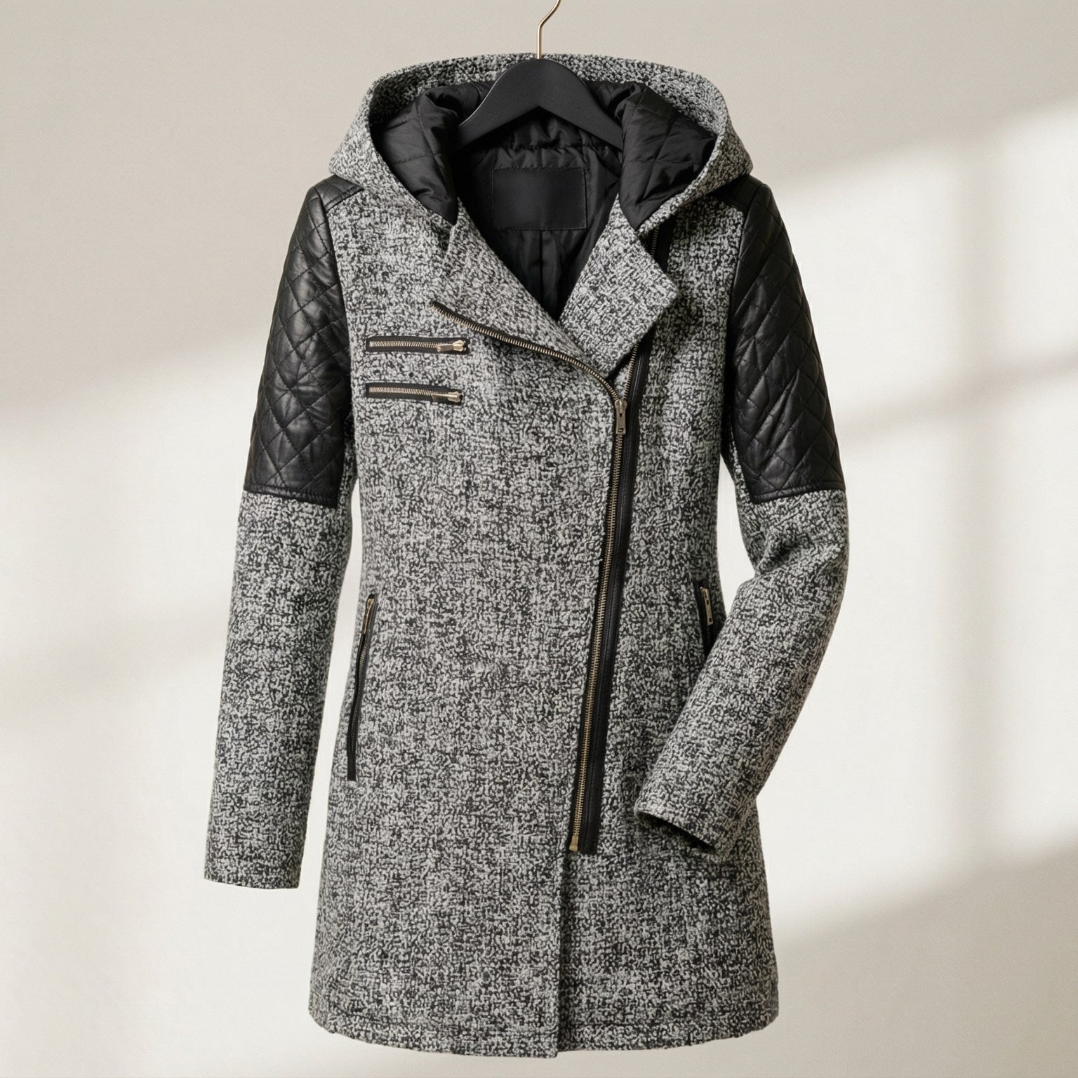 Image of Winnie | Women's Hooded Asymmetrical Zip Front Coat