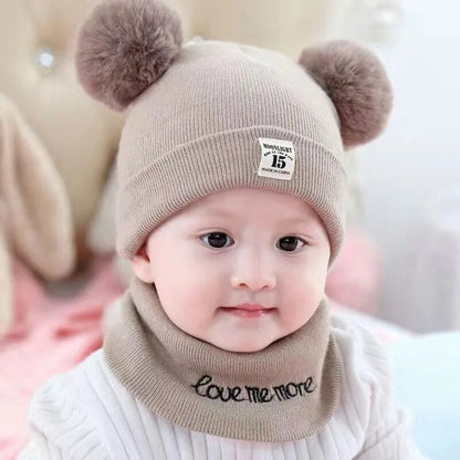 Winter Children's Hat with Pom-Pom-Coffee-Nora Luxe