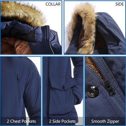Winter coat with removable hood for men - Gabriel-Black-S-Nora Luxe
