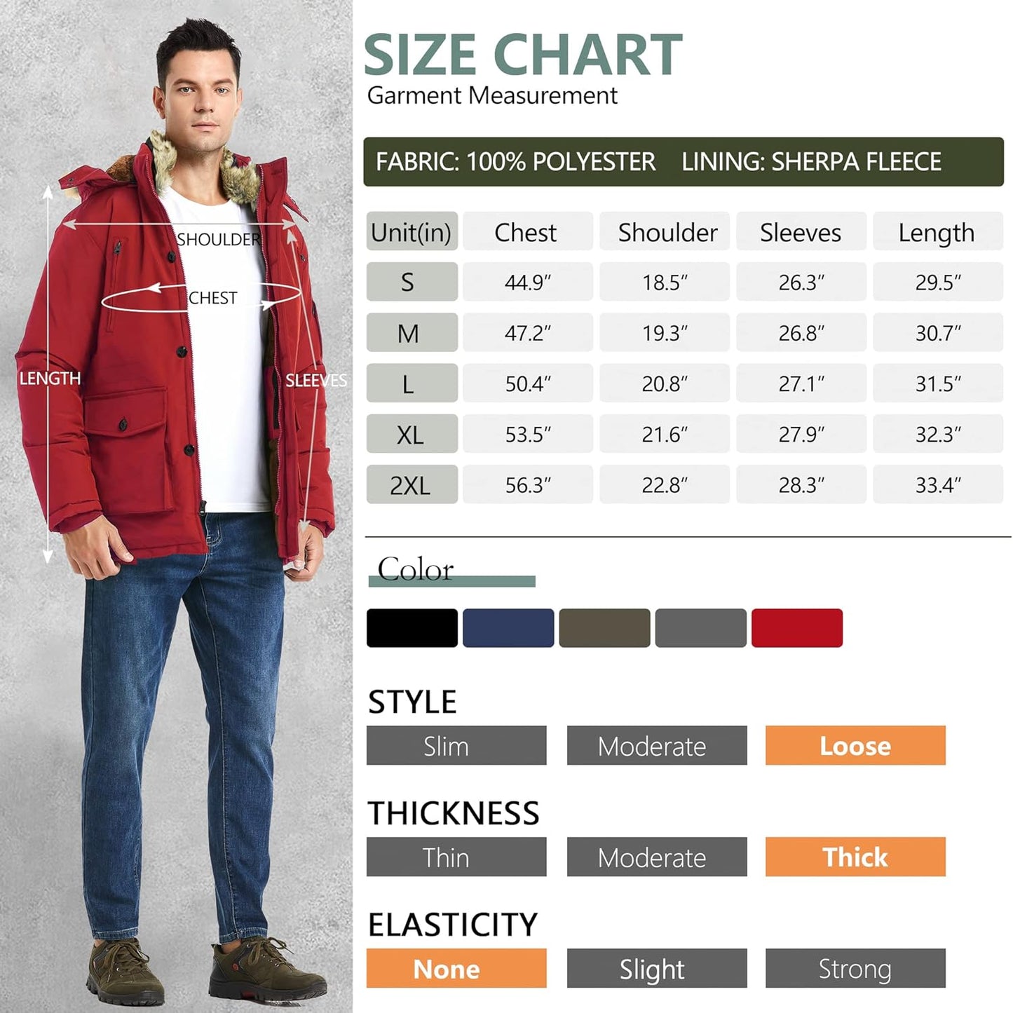 Winter coat with removable hood for men - Gabriel-Black-S-Nora Luxe