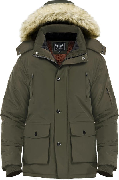 Winter coat with removable hood for men - Gabriel-Black-S-Nora Luxe