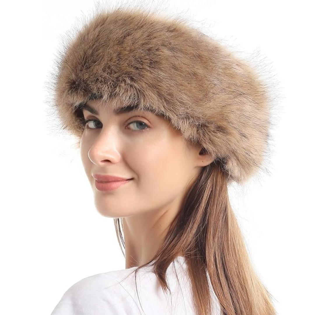 Warm Faux Fur Winter Headband - Pexav