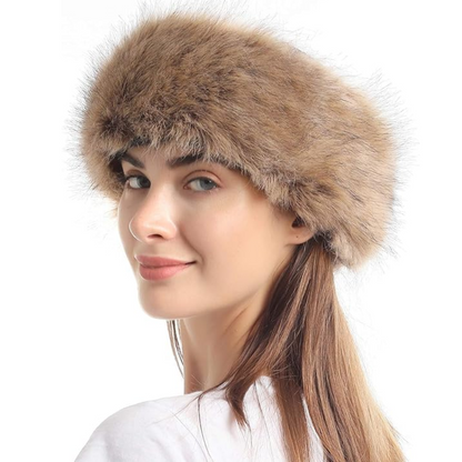 Warm Faux Fur Winter Headband - Pexav