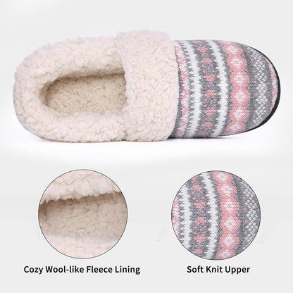 Winter Knitted Slippers - CozyCloud-Black-4.5-Nora Luxe