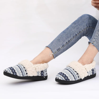 Winter Knitted Slippers - CozyCloud-Black-4.5-Nora Luxe