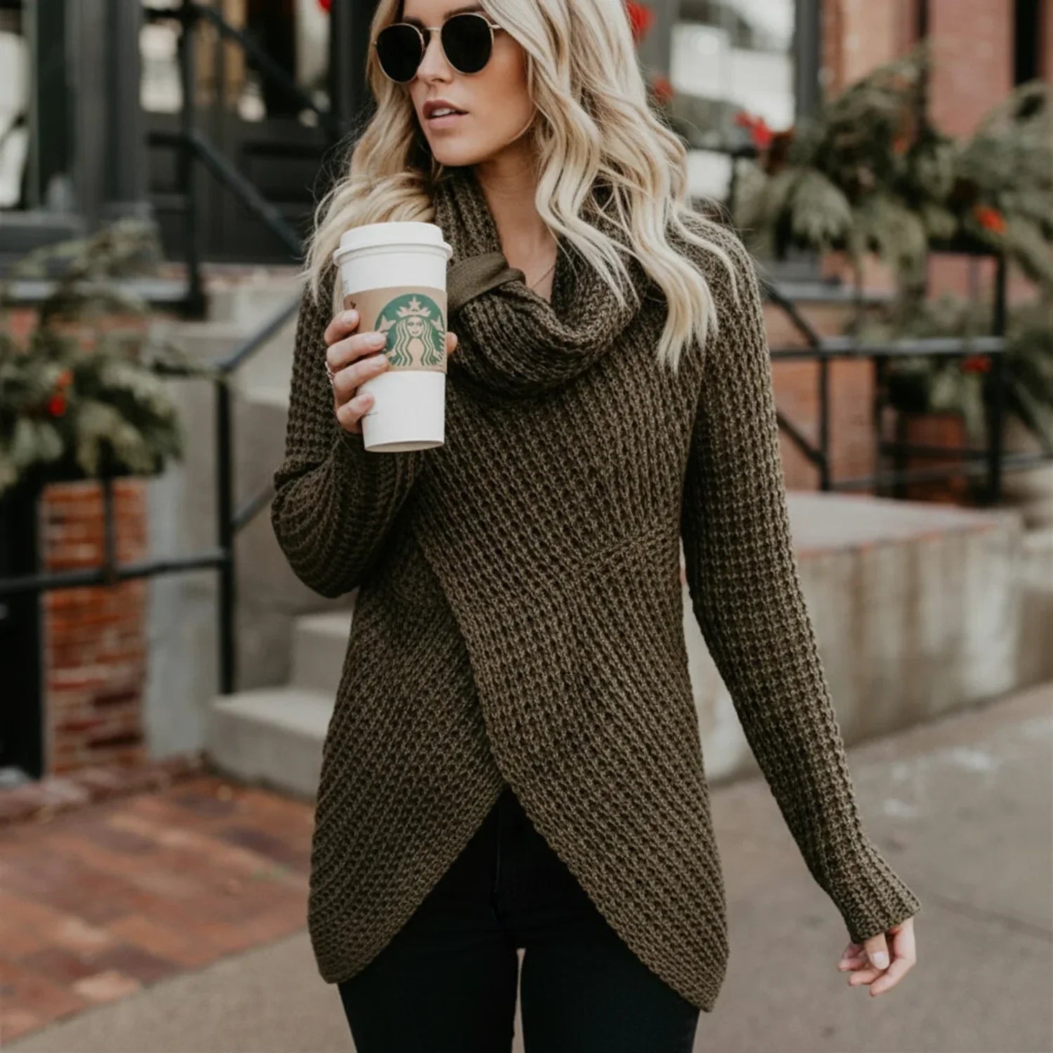 Soft Warm Open Front Cardigan for Women - Olytrend