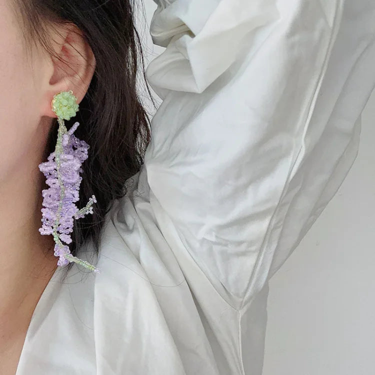 Floral Drop Earrings with Nature Design - Pexav