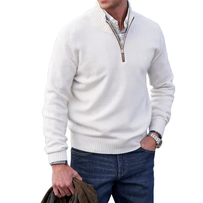 Men's Warm Quarter Zip Fleece Sweater
