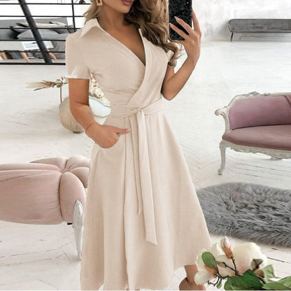 Ladies' Off Shoulder A-Line Midi Dress Waist Detail