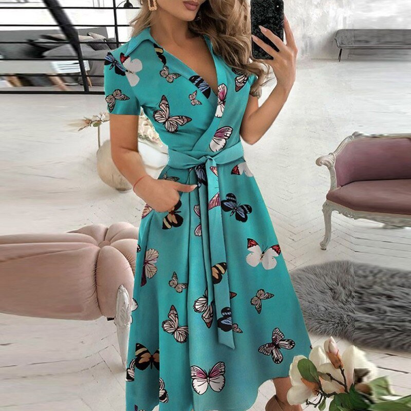 Ladies' Off Shoulder A-Line Midi Dress Waist Detail