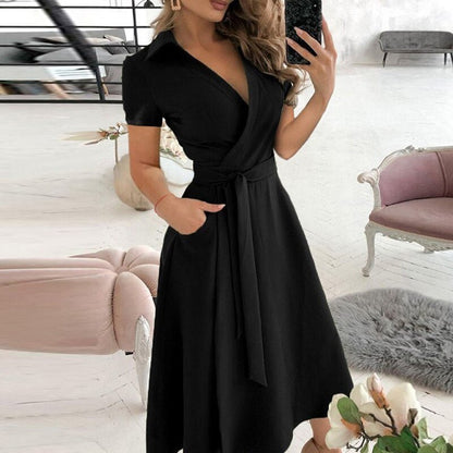 Ladies' Off Shoulder A-Line Midi Dress Waist Detail