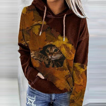 Cozy Women's Hoodie with Graphic Print and Pockets