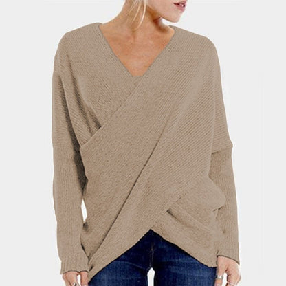 Comfy Women's V-Neck Long Sleeve Sweater