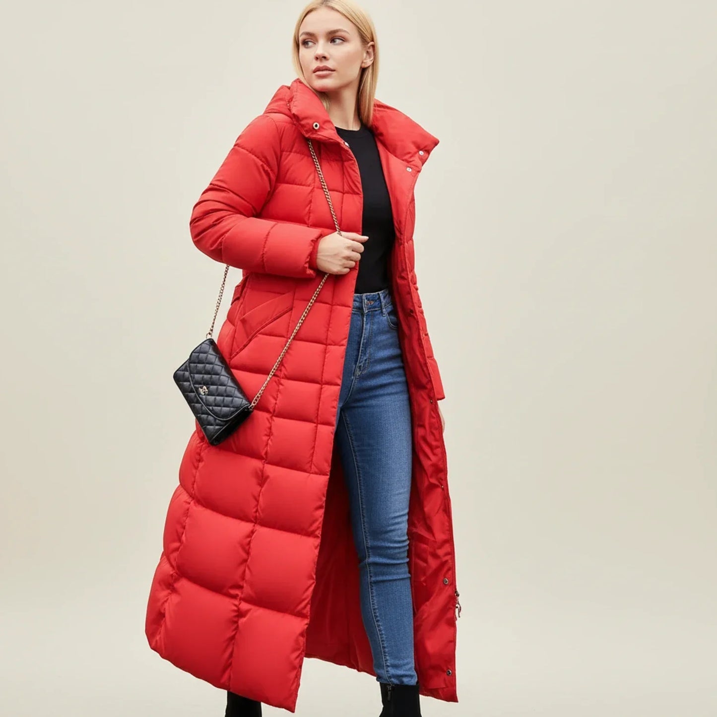 Insulated Long Parka Coat for Women - Soft Warm Winter Jacket