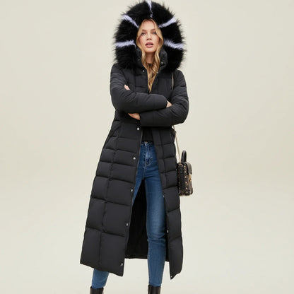 Warm Padded Long Down Coat for Women