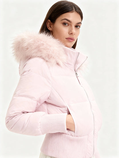 Warm Insulated Ladies Winter Coat with Detachable Hood