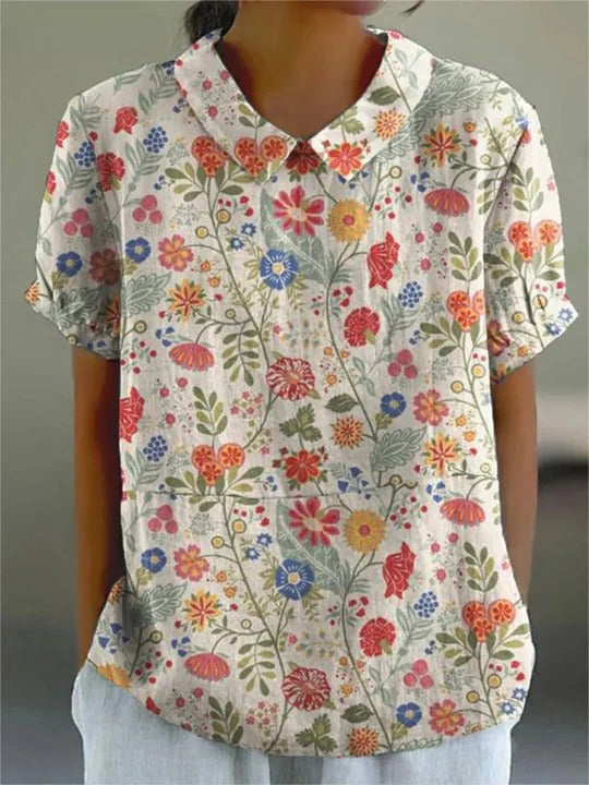 Relaxed Fit Floral Women's Blouse - Pexav
