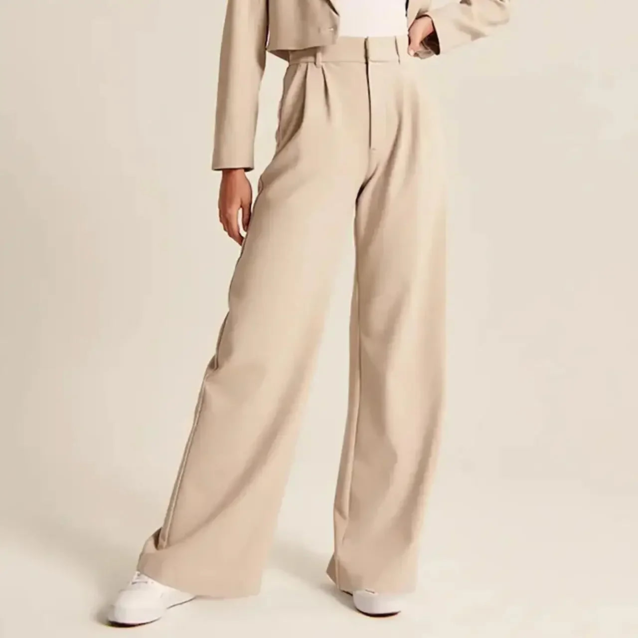 Classic High Waist Wide Leg Pants - Nocini