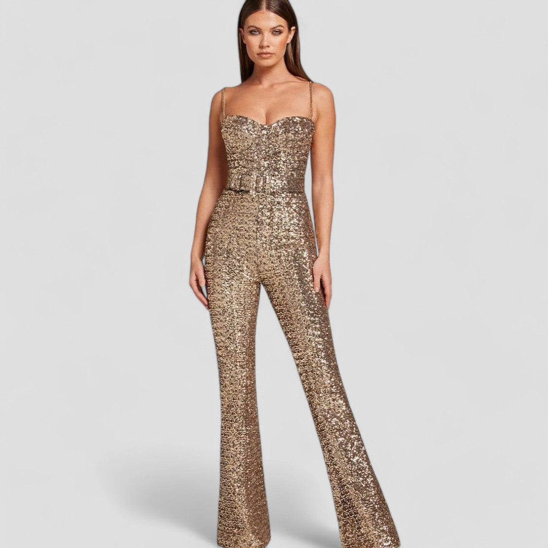 Glittering Women's Jumpsuit | Sparkly Evening Wear - Nocini