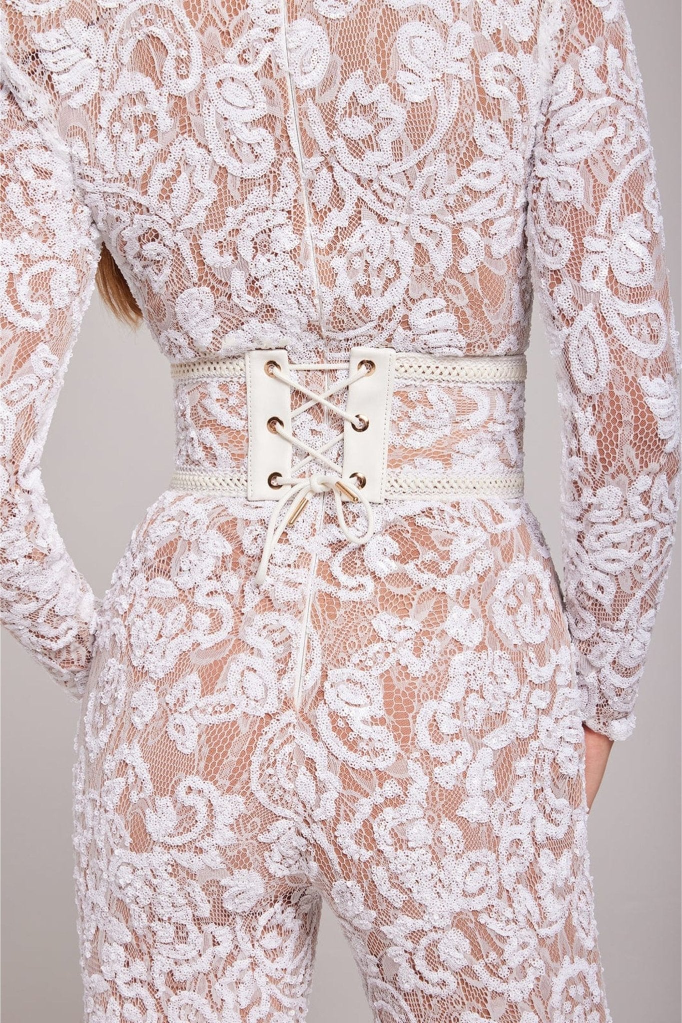 Glittering Lace Evening Jumpsuit for Women