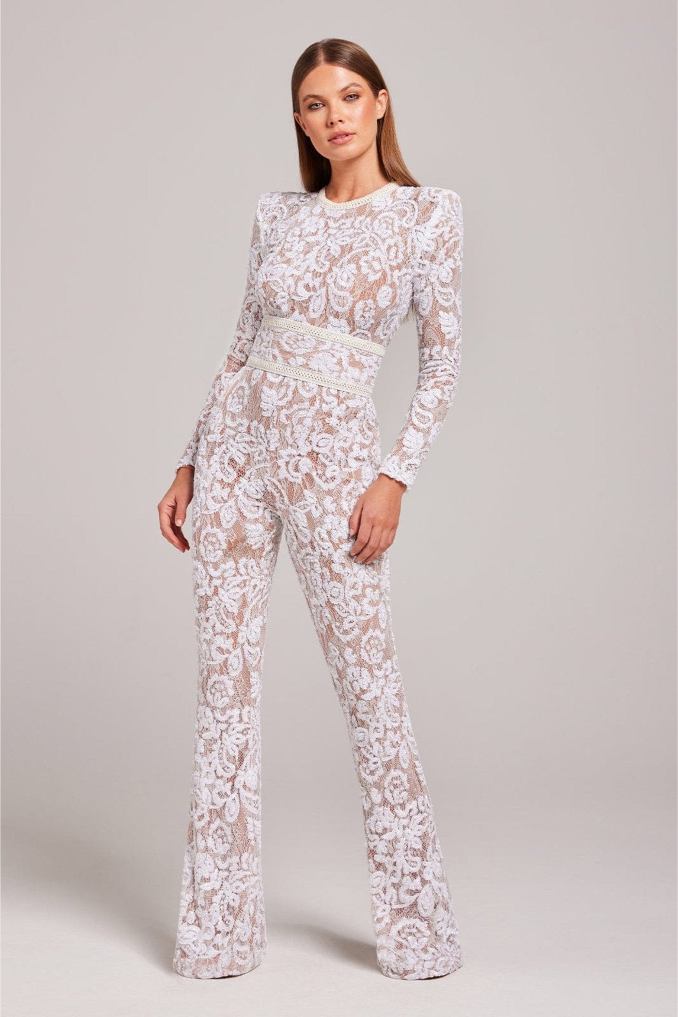Glittering Lace Evening Jumpsuit for Women