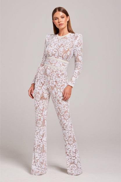 Glittering Lace Evening Jumpsuit for Women
