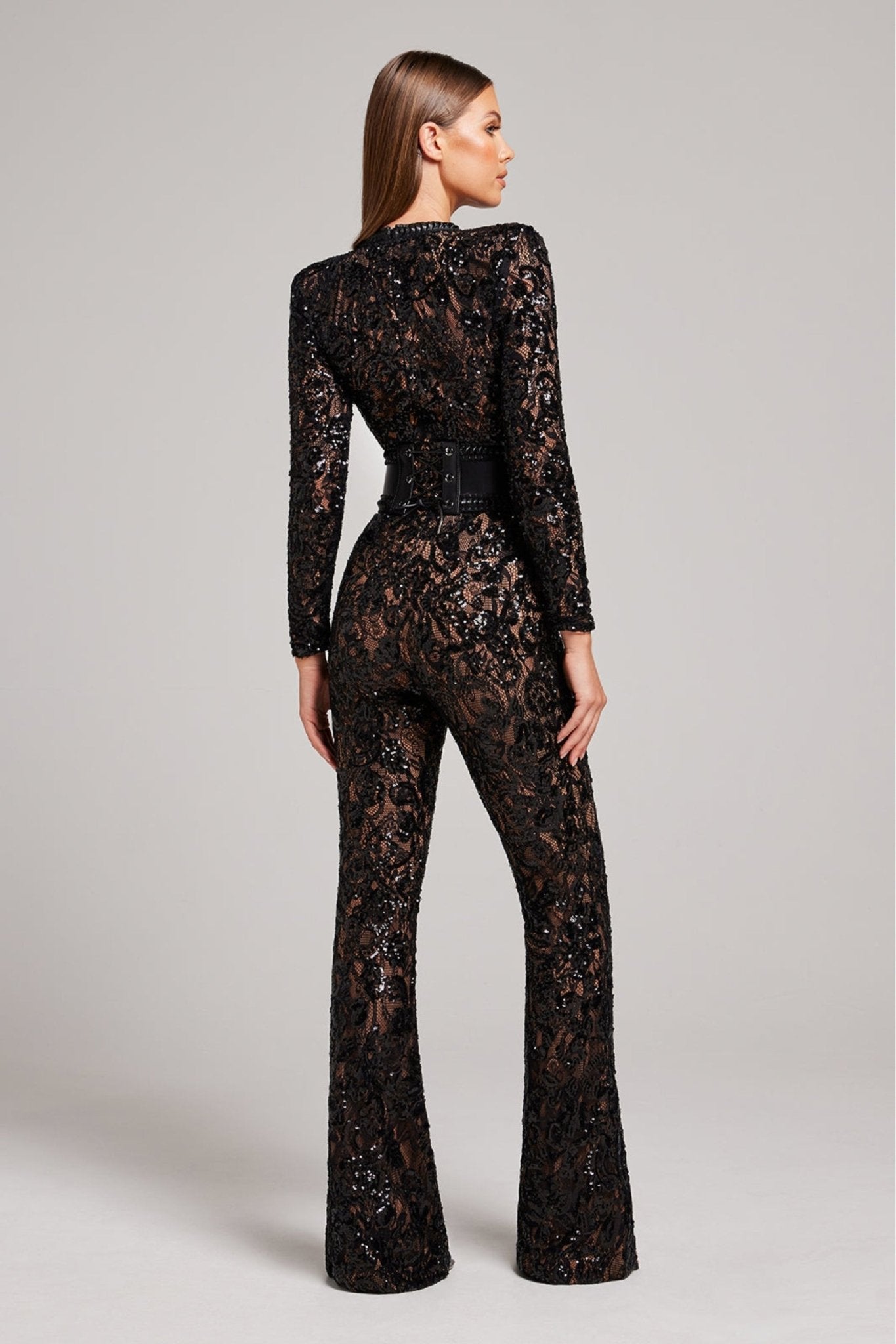 Glittering Lace Evening Jumpsuit for Women