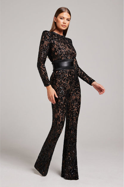 Glittering Lace Evening Jumpsuit for Women