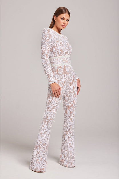 Glittering Lace Evening Jumpsuit for Women