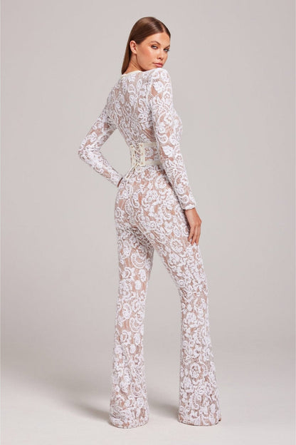 Glittering Lace Evening Jumpsuit for Women