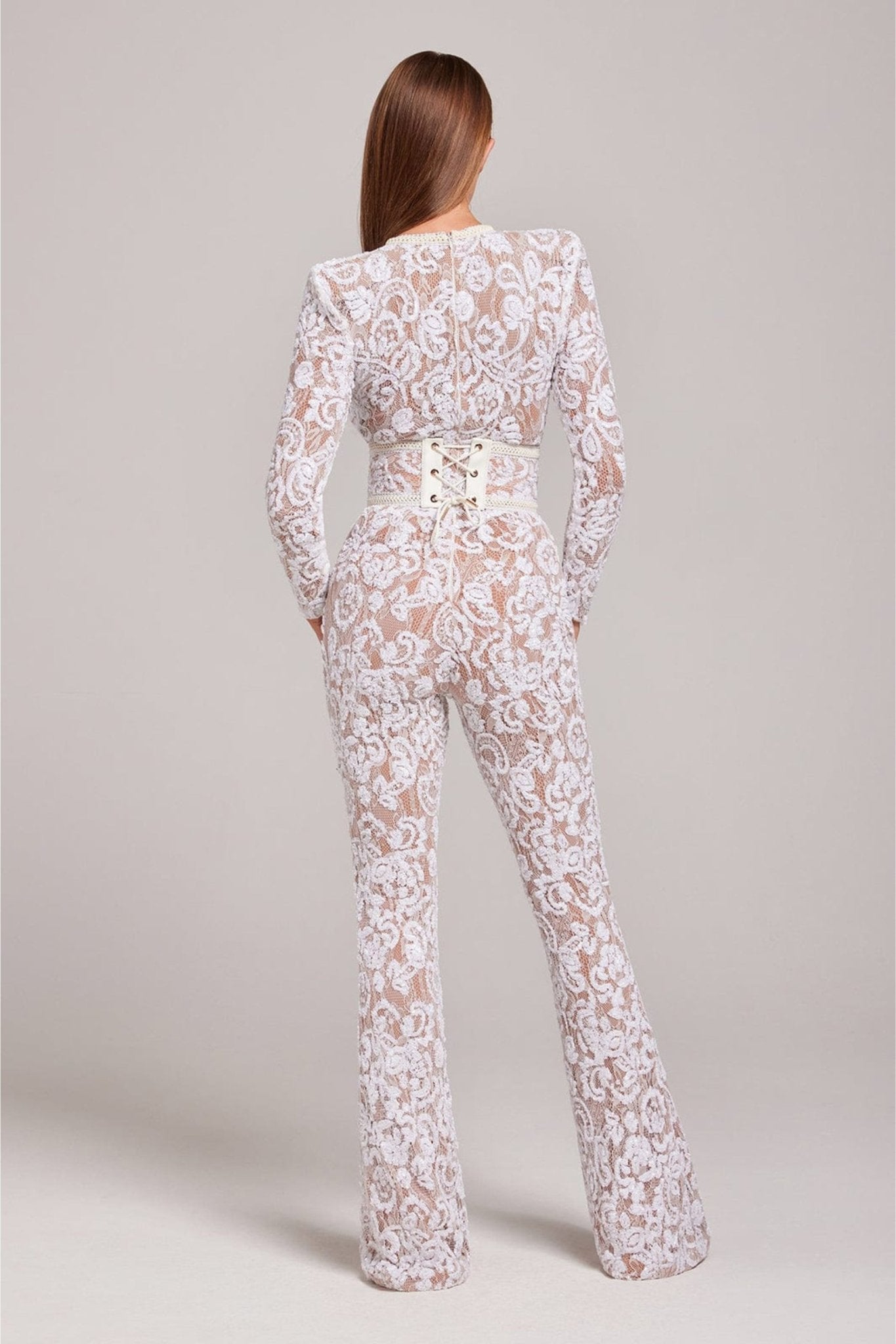 Glittering Lace Evening Jumpsuit for Women