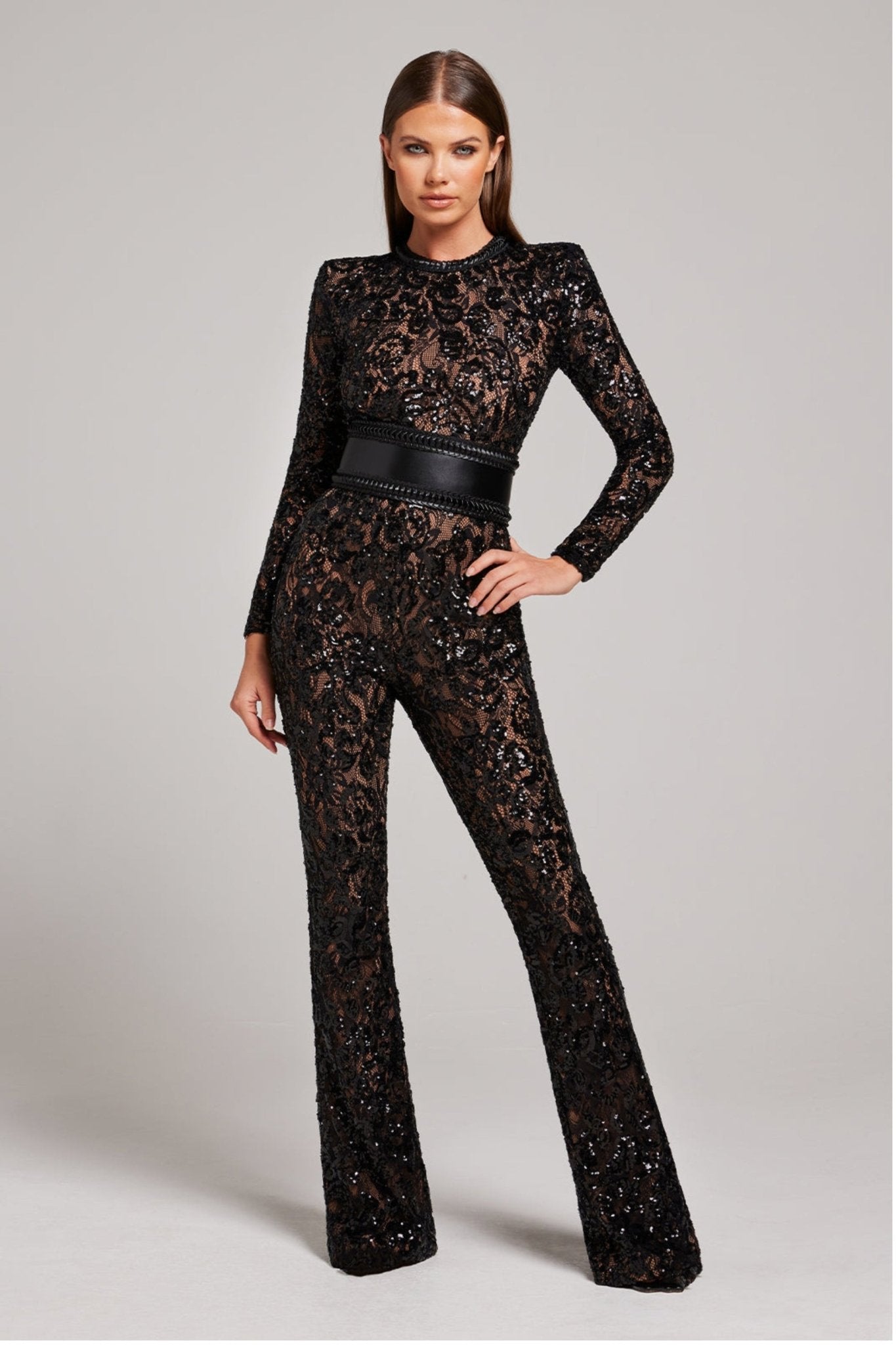 Glittering Lace Evening Jumpsuit for Women - Nocini